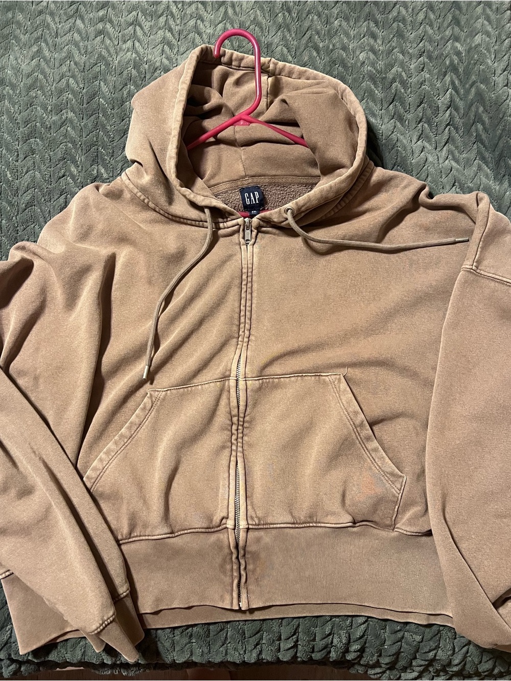 GAP Tan Zip-Up Hoodie with Hood